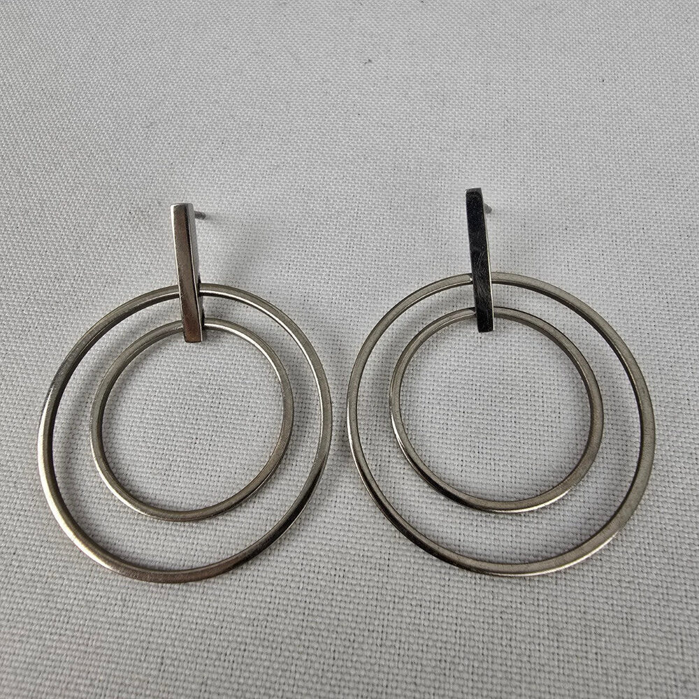 Boccia Titanium Silver Tone Hoop Earrings